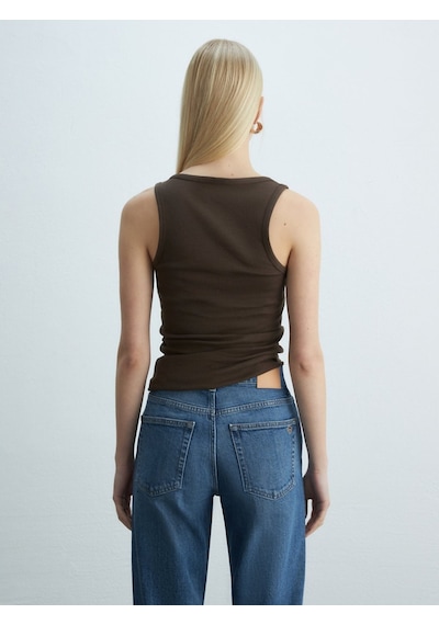 LTB Fitilli Yuvarlak Yaka Basic Krem Atlet