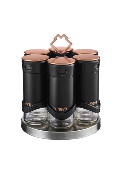 Neva N3037 Sweet Premıum Bitter Niş 6 Lı Baharat Seti Siyah