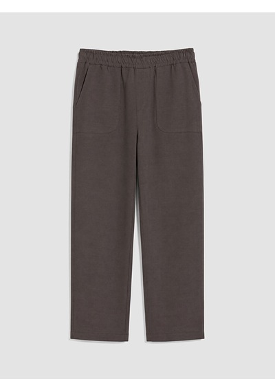 Lcw Modest Kahverengi Beli Lastikli Keten Karışımlı Kadın Pantolon