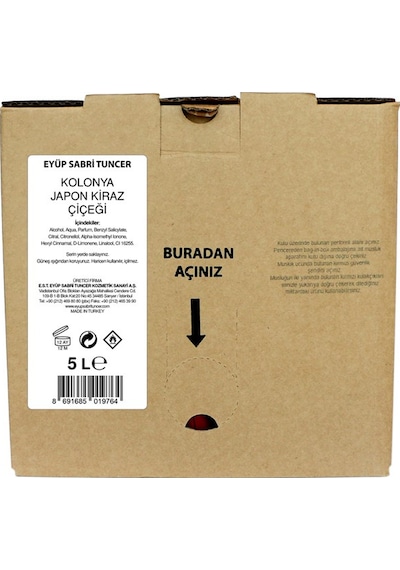 Eyüp Sabri Tuncer 68 Derece Japon Kiraz Çiçeği Kolonyası Bag In Box 5 L