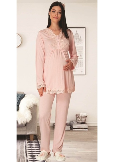 Burdagel Carpediem L.R. Pudra 1501 Hamile Lohusa Pijama Takımı