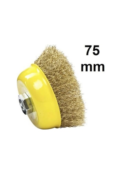 Kupa Çelik Saçaklı Çanak Tel Fırça 75 Mm.