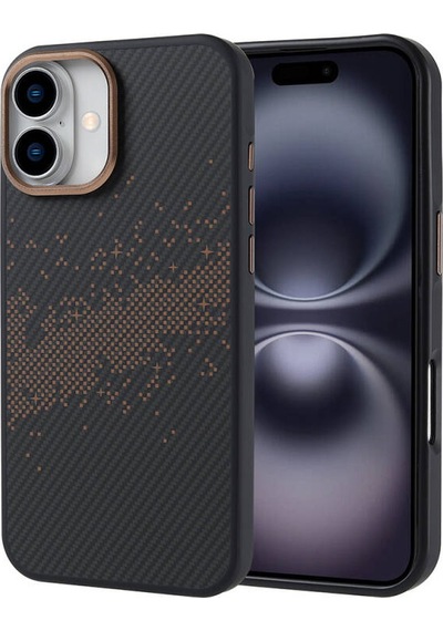Apple iPhone 16 Plus Uyumlu Karbon Fiber Tasarım 2mm İnce Telefon Kılıfı Kapak