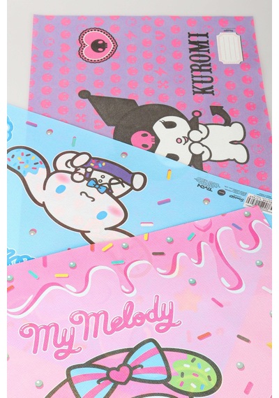 X Dekomus Lisanslı Sanrio Best Friends 3 Adet Beslenme Örtüsü My Melody,kuromi,cinnamoroll Açık Gri