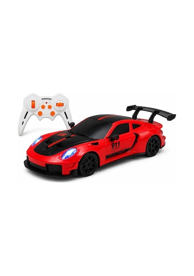 Uzaktan Kumandalı Kıvılcım Efekt Porsche Drift Yarış Arabası 4 Adet Yedek Lastik 26 Cm Sesli Oyuncak Kırmızı