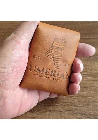 Sumerian Leather Craft Minimalist Deri Kartlık Taba Anahtarlık Hediye Taba