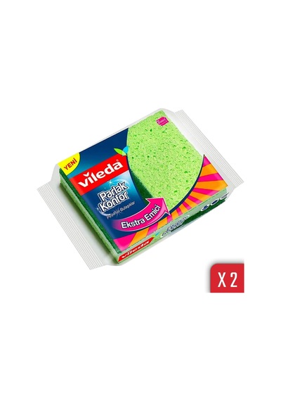 Vileda Parlak Konfor Düz Bulaşık Süngeri 2 x 2'li