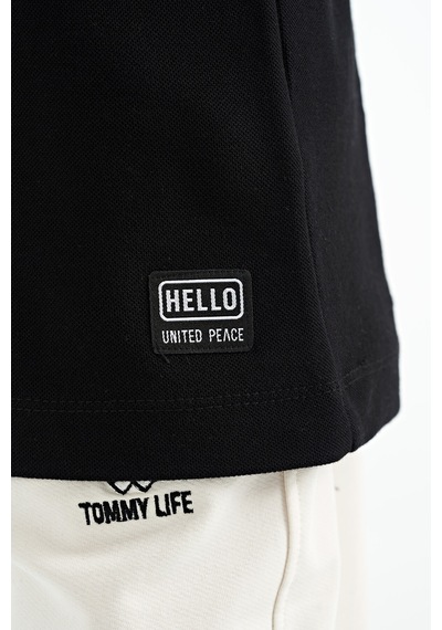 Tommylife Tommy Life Siyah Baskı Detaylı O Yaka Standart Kalıp Erkek Çocuk T-shirt - 11145 Siyah