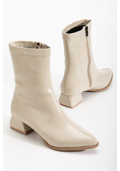 Kadın Bej Kısa Topuklu Bot Kırışık Rugan Fermuarlı Günlük Bot Ortadan Dikişli Bot Boots Bej Rugan Kadın Bej Kısa Topuklu Bot Kırışık Rugan Fermuarlı Günlük Bot Ortadan Dikişli Bot Boots Bej Rugan