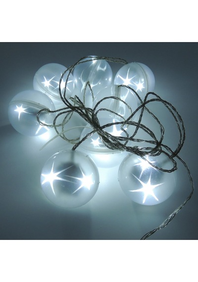Yıldız Animasyonlu Beyaz Led 8 Top Işık Disko Küre Aydınlatma 220