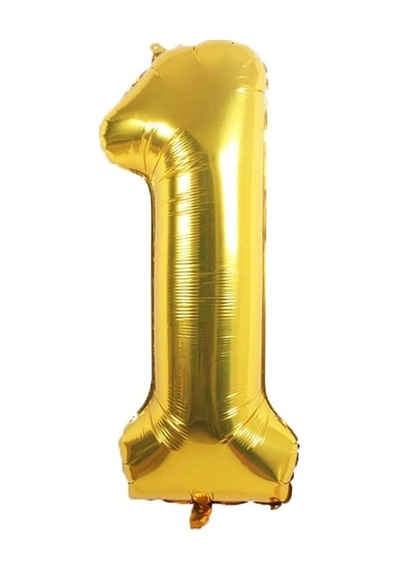 Folyo Balon 1 Rakamı Helyum Balon 36 Cm Gold Renk - 1 Yaş Balonu - 1 Yaş Balon -1 Number Ballon Çok Renkli