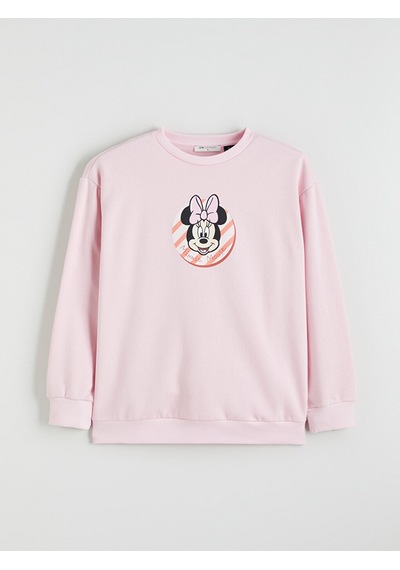 Lcw Comfort Pembe Minnie Mouse Baskılı Kadın Kalın Sweatshirt