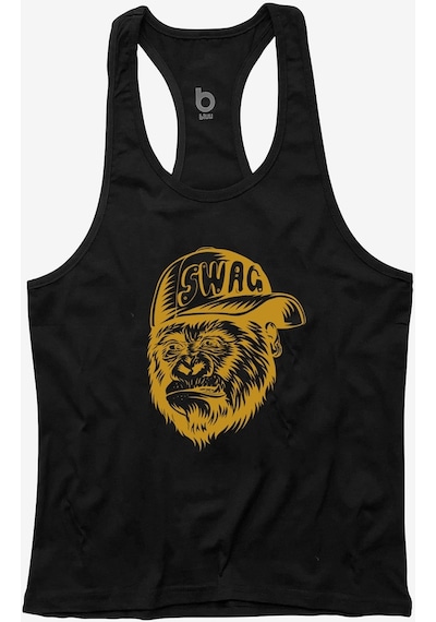 Bluu Swag Fitness Gym Tank Top Sporcu Atleti (528805238) Siyah
