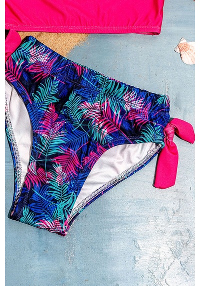 Beniizle Desenli Kız Çocuk Bikini Takım Çiçek