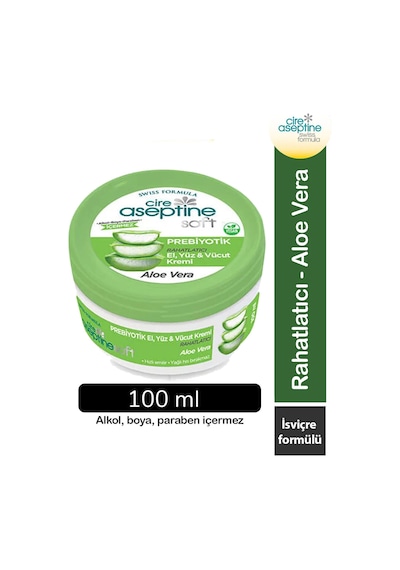 Cire Aseptine Soft Aloe Vera Özlü Yatıştırıcı Besleyici Prebiyotikli Krem 100 Ml