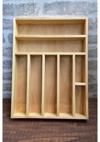 30x40 Cm Ahşap Kaşıklık Çekmece İçi Yemek Takımı Ve Servis Gereçleri Düzenleyici Organizer