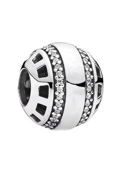 Nur Silver Taş Detay Yuvarlak Gümüş Charm Nur-bl00162