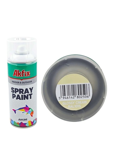 Akfix Sprey Boya Renk Seçiniz 400 Ml İç Ve Dış Cephede Kullanılabilir Mükemmel Kapatıcılık Parlak Krem