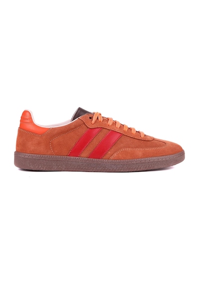 Shoetyle - Kiremit Rengi Hakiki Süet Bağcıklı Erkek Sneaker 666-1077-1234 Kiremit