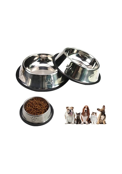Karamelpet Pati Desenli Çelik Mama Ve Su Kabı 6 Oz 200 Ml 15 Cm