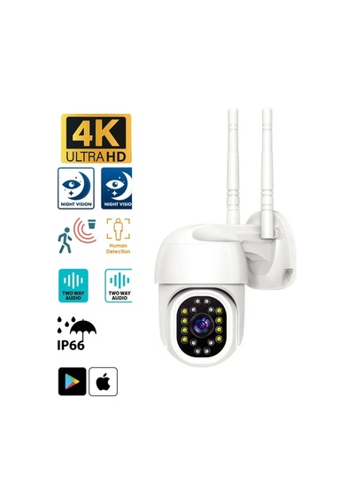Miaxtreme Dış Ve Iç Mekan 360 Gece Görüş Sensörlü Harekete Duyarlı 1080p 4k Ip Güvenlik Kamerası