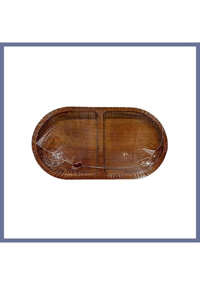 Bezos Akasya Oval Bölmeli Sunumluk Dlra