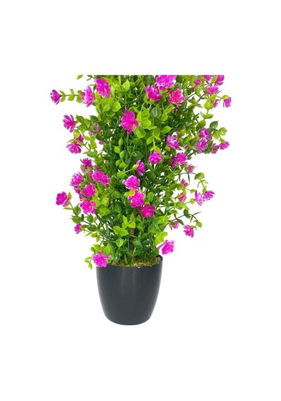 Nettenevime Yapay Çiçek Siyah Saksıda Lila Mineli Şimşir Ağacı 55cm Diğer