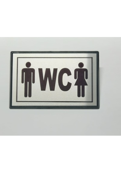 Büro İş Güvenliği İçin 13x8cm Maksi Bay Bayan Ortak Kullanım Wc Uyarı Tabelası