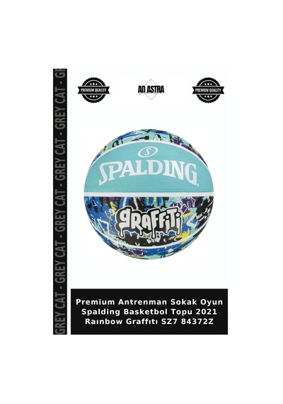 Premium Antrenman Sokak Oyun Spalding Basketbol Topu 2021 Raınbow Graffıtı Sz7 84372z