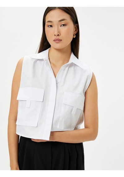 Koton Crop Gömlek Kolsuz Kargo Cepli Manşet Yaka Düğmeli Kırık Beyaz 4sak60011ew 4SAK60011EW001 Ekru Koton Crop Gömlek Kolsuz Kargo Cepli Manşet Yaka Düğmeli Kırık Beyaz 4sak60011ew 4SAK60011EW001 Ekru