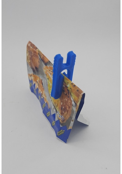 Mini Paket Kapatma Mandalı Klipsi 10 Adet Mavi