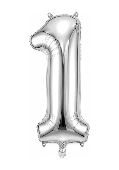 1 Rakam Folyo Balon Gümüş Rengi 36 Cm