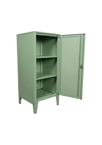 Alfafonet Ziglat Serisi Kilitli Metal Home Office Dolabı %70 Perfore Kapaklı Yeşil Ral 6018 450x1050x450 Mm