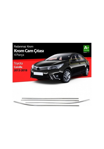Toyota Corolla Cam Çıtası Krom 4 Kapı 2013 - 2018