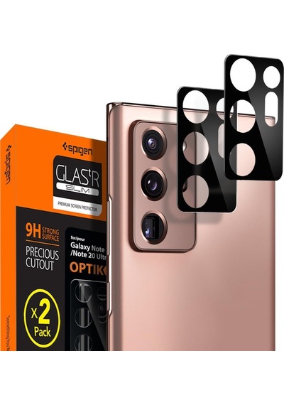 Galaxy Note 20 Kamera Lens Koruyucu, Spigen Tr Optic Glass Black Black