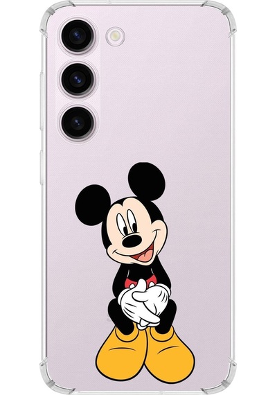 Samsung Galaxy Uyumlu S23 Plus Köşe Korumalı Antişok Kapak Mickey Mouse Tasarımlı Şeffaf Kılıf