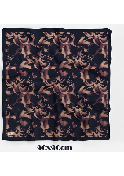 Ahenk Desen 90x90cm Organic Twill Eşarp/fular Çok Renkli
