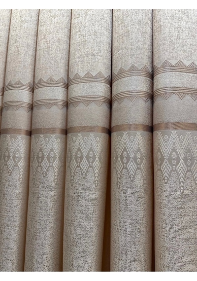 Nivemeshome Damla Ft614337 V-101 Krem 1/3 Sık Pileli Fon Perde Apm Çok Renkli