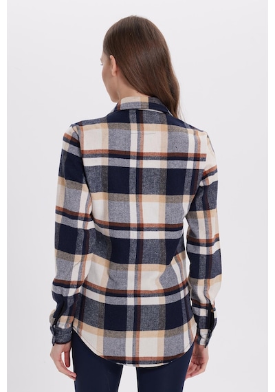 Tudors Kadın Oversize Geniş Kesim Oduncu Ekose Gömlek-42155 Çok Renkli