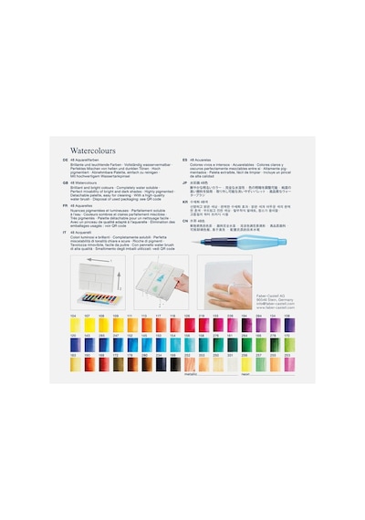Faber-castell 48'li Tablet Suluboya Set Renkli Boyalar Metal Kutu İle Yaratıcı Sanatçılar İçin Karışık