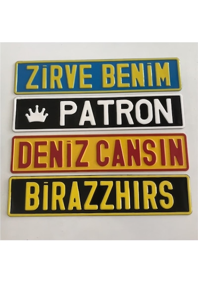 Dekor Plaka,Sari Plaka,Isimli Plaka,Plakalik,Isme Özel Plakalik 135612902