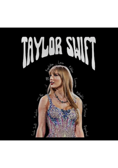 Taylor Swift Baskılı Unisex %100 Pamuk Siyah Kapüşonlu Sweatshirt Siyah