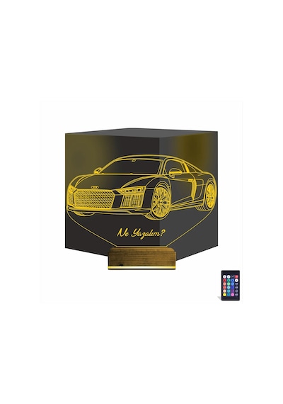 Luvivia Spor Araba Audi Kişiye Özel 3d Lamba - Masa Gece Lambası V1 Şeffaf