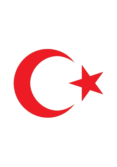 Ayyıldız (Bayrak) Sticker. 5 Farklı Ebatta