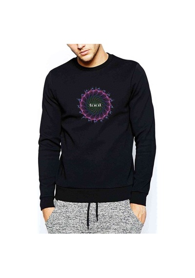 Tool Band Baskılı Siyah Erkek Örme Sweatshirt (528784810)