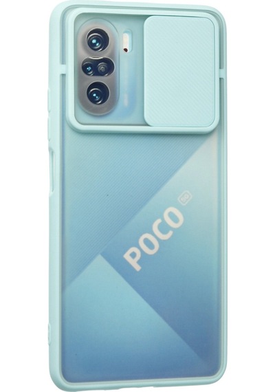 Newface Xiaomi Poco F3 Kılıf Palm Buzlu Kamera Sürgülü Silikon - Turkuaz Turkuaz