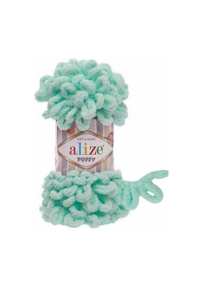 15 Adet - 3 Paket - 19 Açık Mint Alize Puffy El Örgü Battaniye Panduf Atkı Hırka Paspas İpliği
