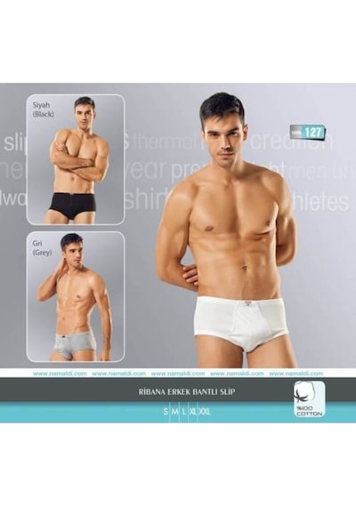 Namaldı Ribana Erkek Bantlı Slip Beyaz Beyaz