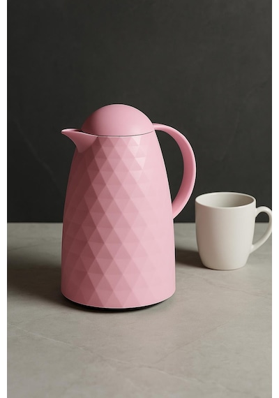 1 Lt Akrilik Soft Pembe Çay Termosu 12 Saat Sıcak 24 Saat Soğuk Pembe