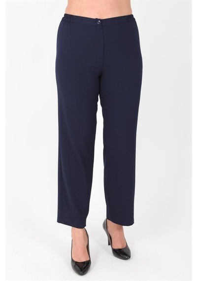 Ladies First Ladıes Fırst Büyük Beden 3570 Lacivert Klasik Dar Paça Pantolon K